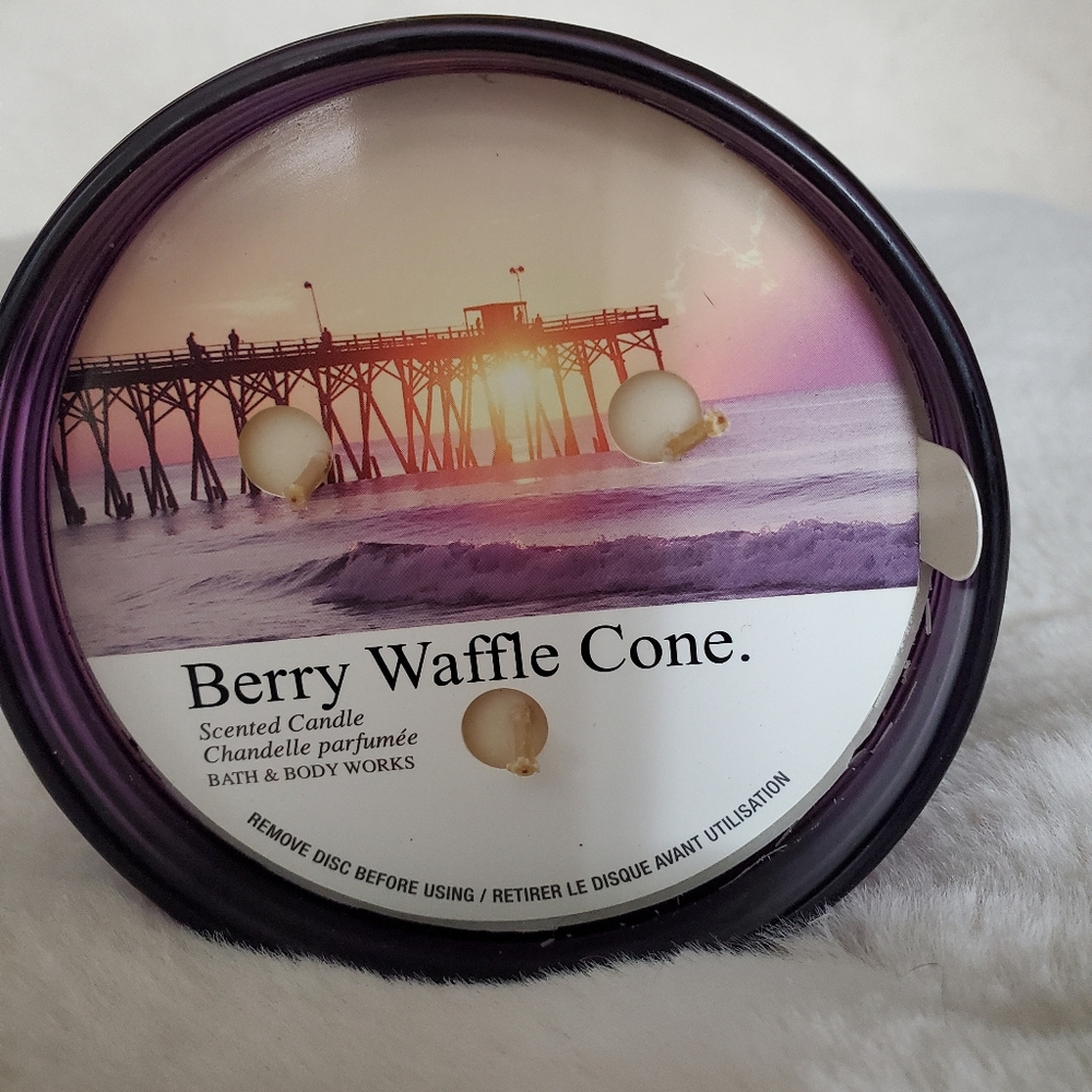 Berry Waffle Cone 3-Wick Candle by Bath and Body Works.
